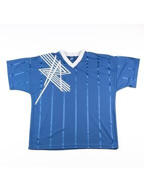 Vintage 90's Umbro Soccer Football Jersey Mens XL Blue Striped #10 V Neck USA